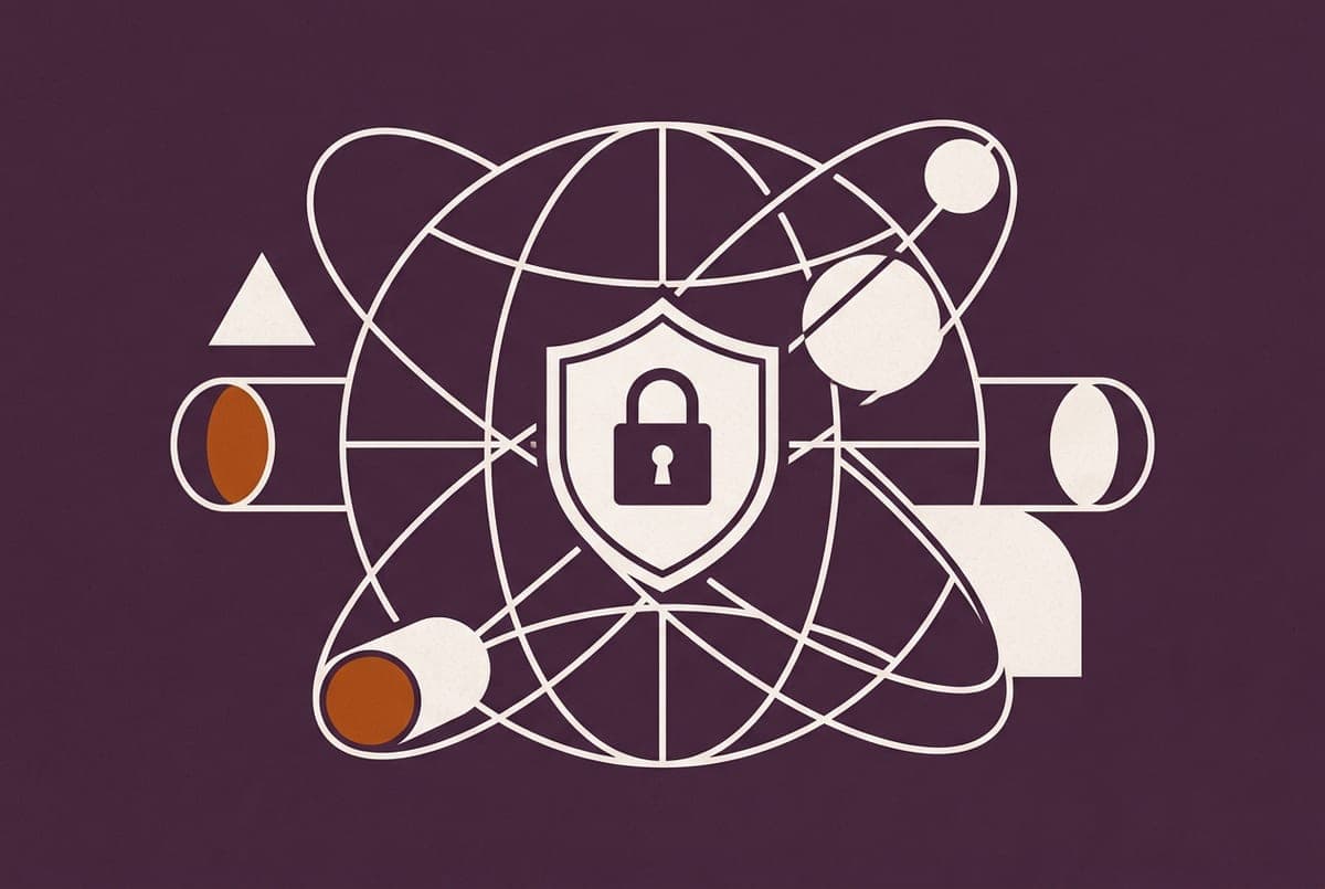 Illustration: a globe wrapped in orbital lines around a shield and padlock, representing two VPNs compared